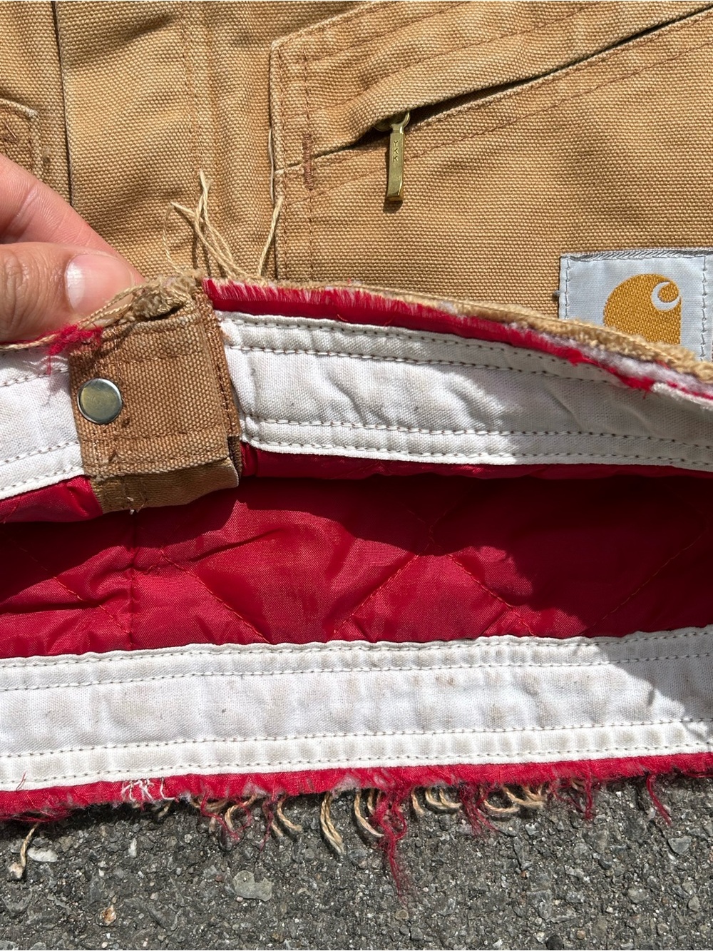 Carhartt Men's Brown Corduroy Collar Tan Work Jacket - Picture 5 of 7